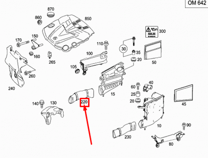 NEW MERCEDES-BENZ E W211 RIGHT INTAKE LINE A6420945097 ORIGINAL