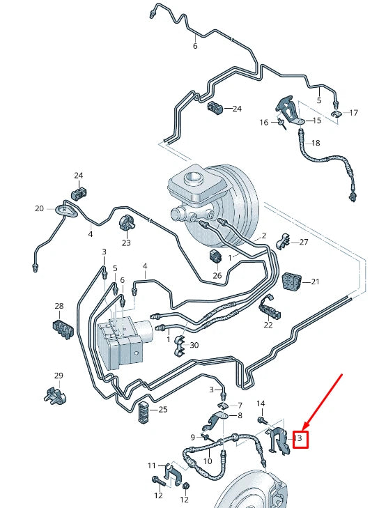 NEW AUDI Q7 4M FRONT RIGHT BRAKE HOSE RETAINER 4M0611846P