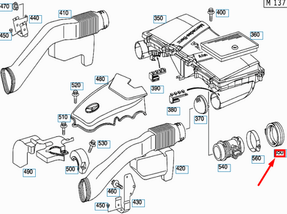 NEW MERCEDES-BENZ CL C215 INTAKE LINE INTERMEDIATE PIECE A1371410067 ORIGINAL