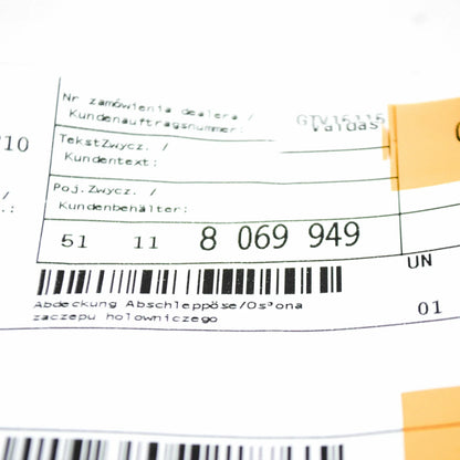 NEW BMW X6 G06 M FRONT BUMPER TOW HOOK EYE COVER 51118069949