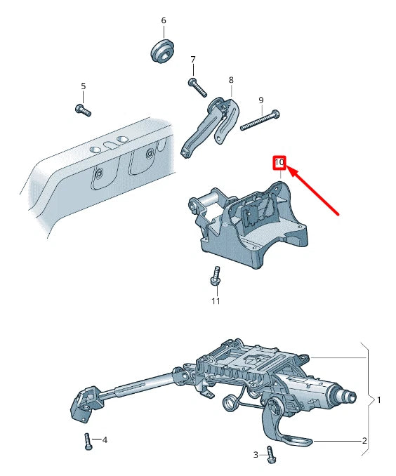NEW VOLKSWAGEN CADDY 2K MK3 STEERING COLUMN BRACKET RHD 1T0419250C