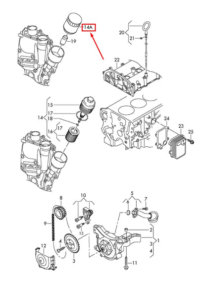 NEW VW JETTA 1K5 OIL FILTER 03C115561J ORIGINAL