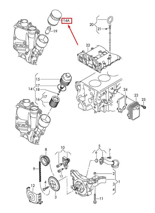 NEW VW JETTA 1K5 OIL FILTER 03C115561J ORIGINAL