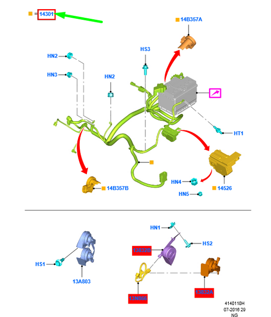 new ford mondeo mk5 battery cable assy 1878400 dg9t-14a280-azl original