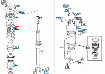 NEW MERCEDES BENZ E W211 FRONT COIL SPRING A2113211704 ORIGINAL