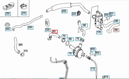 NEW MERCEDES-BENZ S COUPE C216 ENGINE COOLANT HOSE A2218302096 ORIGINAL