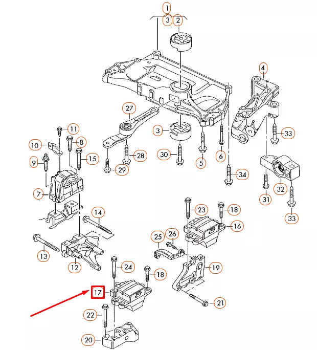 NEW AUDI A3 8P LEFT GEARBOX MOUNTING 1K0199555Q