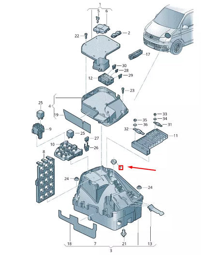 NEW VW TRANSPORTER VI T6 EARTH LINE GROMMET 7H0907905