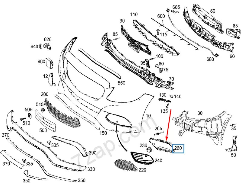 NEW MB C-CLASS W205 FRONT BUMPER LEFT AIR DUCT TRIM A2058850063 2016