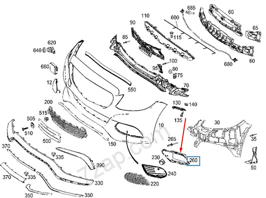 NEW MB C-CLASS W205 FRONT BUMPER LEFT AIR DUCT TRIM A2058850063 2016