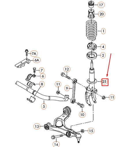 NEW VOLKSWAGEN TOUAREG 7L FRONT LEFT GAS SHOCK ABSORBER 7L6413031S ORIGINAL