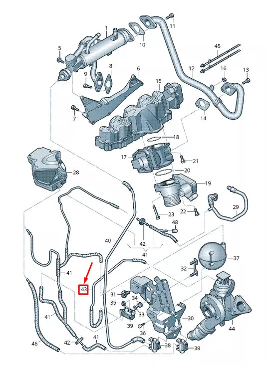 NEW AUDI A4 AVANT B8 ENGINE VACUUM HOSE 03L131552E ORIGINAL