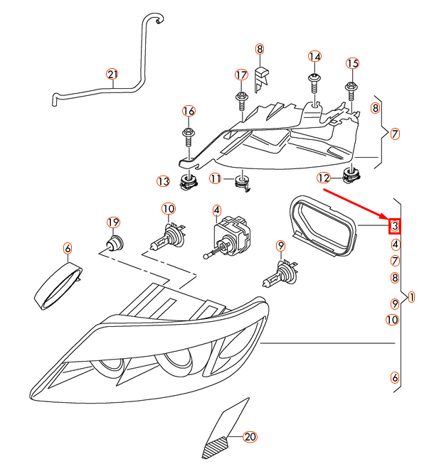 NEW AUDI Q7 4L LEFT HEADLIGHT LAMP PROTECTIVE CAP COVER 4L0941159 ORIGINAL