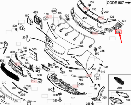 NEW MERCEDES-BENZ CLA C117 FRONT RIGHT BUMPER SIDE STABILITY A1178856400
