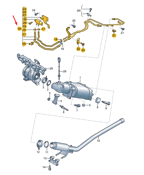 new vw transporter t6 control line with press. diff. sender 7e0131552f original