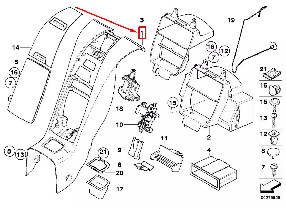 NEW BMW Z4 E85 REAR CENTER CONSOLE ODDMENTS BOX TRIM 6978108 51466978108