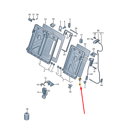 new cupra formentor rear split backrest grommet 5q0885678b9b9 original