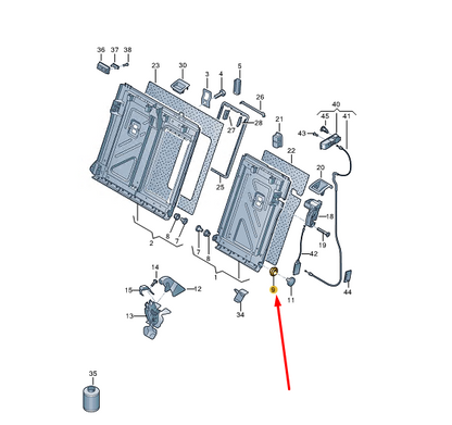 new cupra formentor rear split backrest grommet 5q0885678b9b9 original