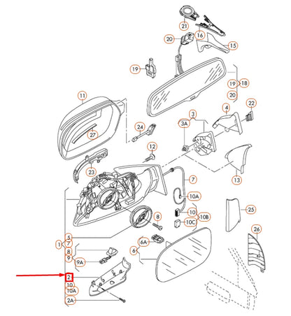 NEW AUDI A3 8P FRONT LEFT DOOR MIRROR LOWER TRIM 4F0858523A01C ORIGINAL