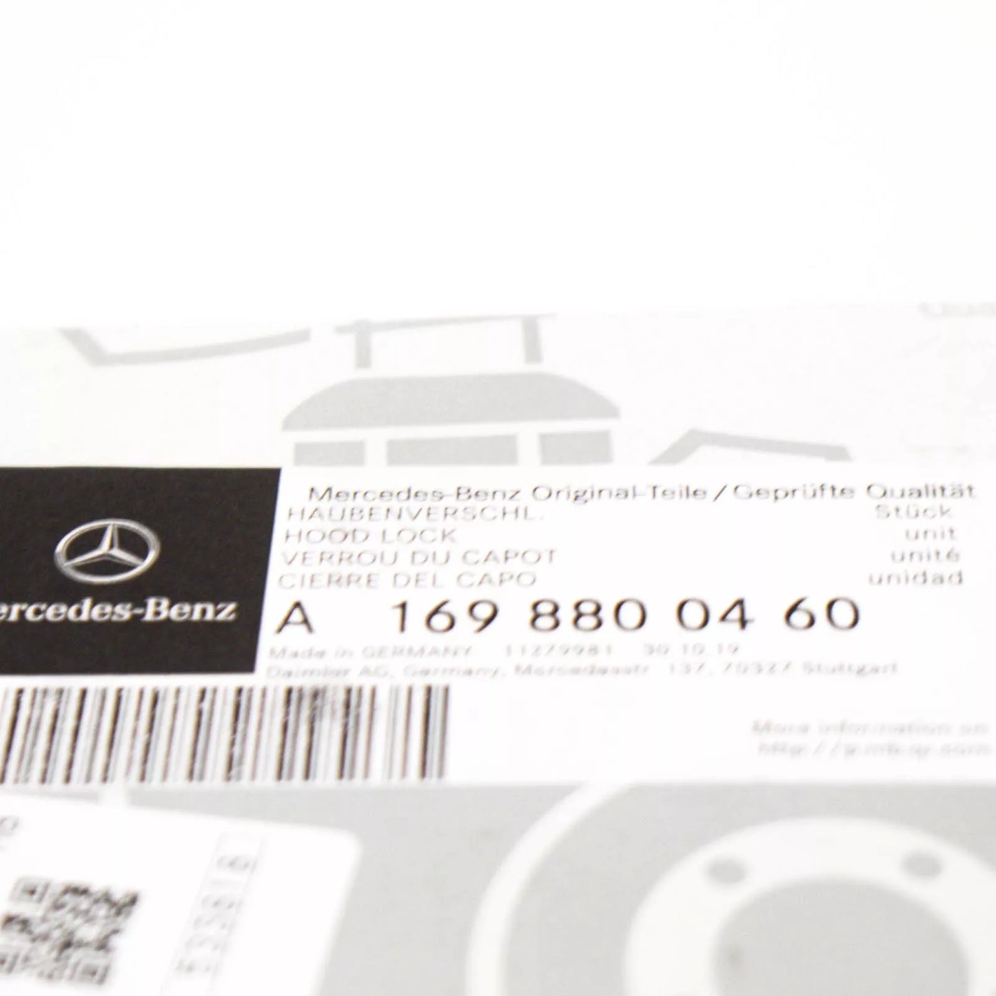 NEW MERCEDES-BENZ A W169 BONNET LOCK A1698800460 ORIGINAL