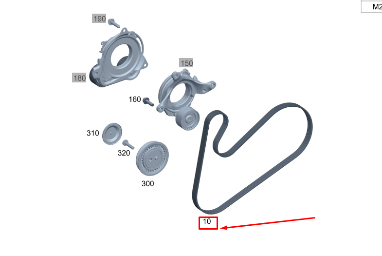 new mercedes-benz gla h247 poly v-belt a2829930596 original