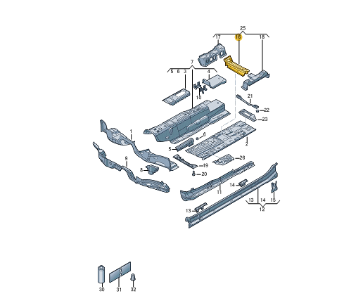 new volkswagen tiguan ad1 front left seat support 5qa803231 original