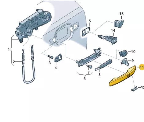 NEW AUDI Q5 FY FRONT LEFT DOOR EXTERIOR HANDLE 80B837239GRU LHD ORIGINAL