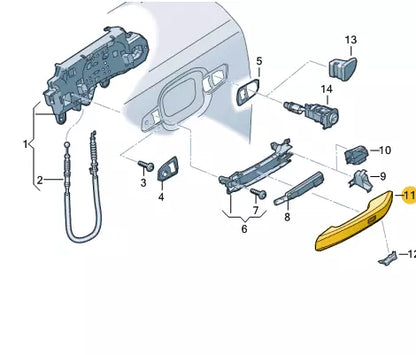 NEW AUDI Q5 FY FRONT LEFT DOOR EXTERIOR HANDLE 80B837239GRU LHD ORIGINAL