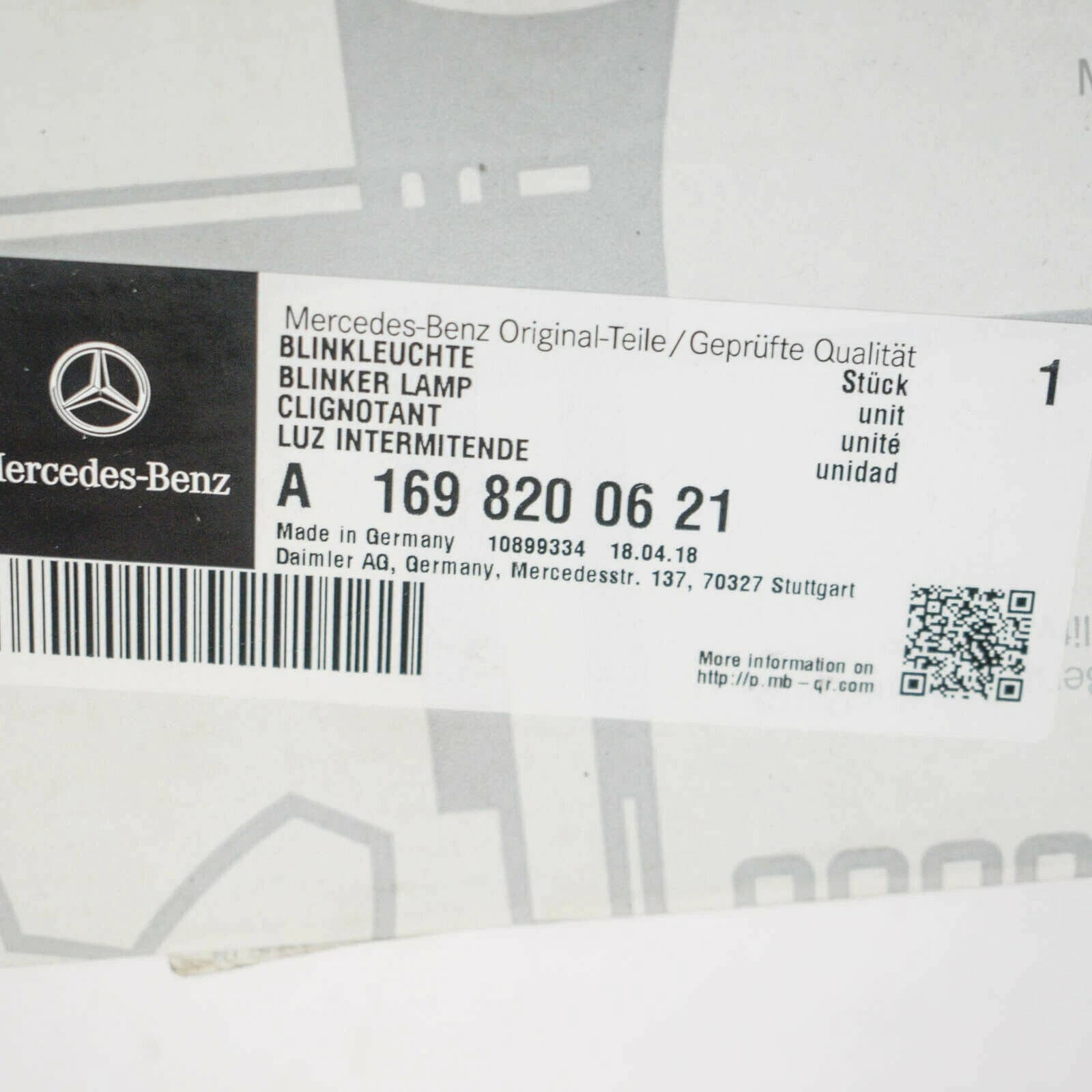 NEW MB A-CLASS W169 RIGHT WING MIRROR TURN INDICATOR A1698200621 ORIGINAL