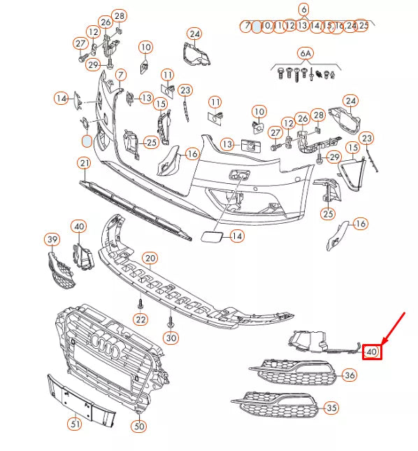 NEW AUDI A3 8V FRONT BUMPER LEFT END CAP 8V3807151A