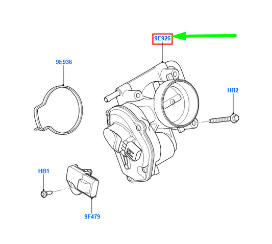 new ford focus mk2 throttle housing assy 4m5g-9f991-fa 1537636 original