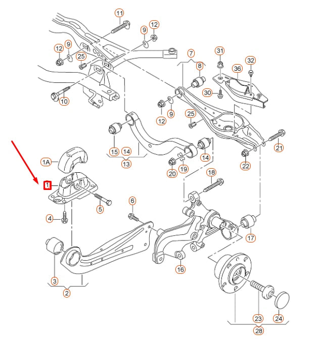 NEW AUDI A3 8V REAR SUSPENSION LEFT BRACKET 1K0505129L ORIGINAL
