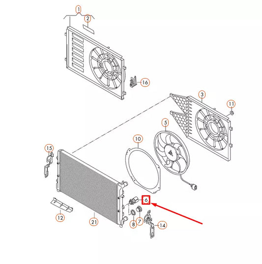 NEW VOLKSWAGEN POLO 6R TEMPERATURE SENSOR 2 PIN 6R0919501 ORIGINAL