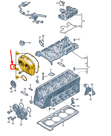 new vw polo aw mk6 engine timing cover 06q103269b original