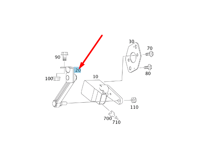 new mb r w251 front right uspension sensor link rod a2513202232 original