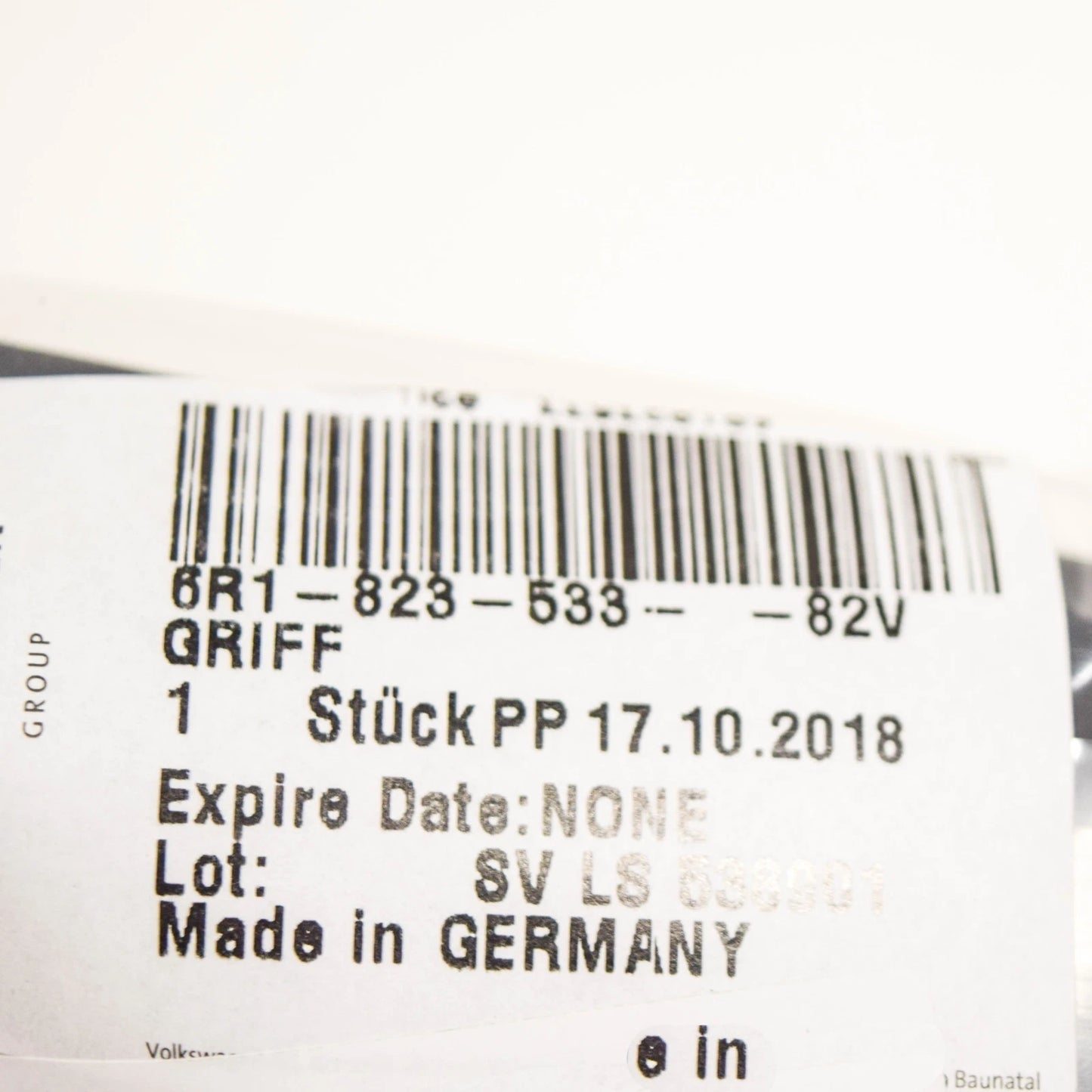 NEW VW BEETLE A5 BONNET HOOD LOCK RELEASE CABLE GRIP 6R182353382V LHD ORIGINAL