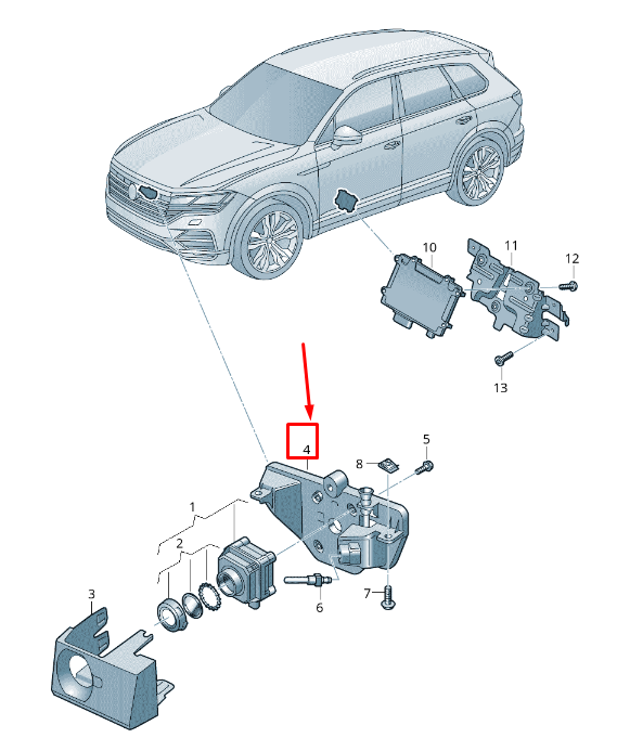 NEW VW TOUAREG CR NIGHT-VISION SYSTEM CAMERA BRACKET 760980561A ORIGINAL