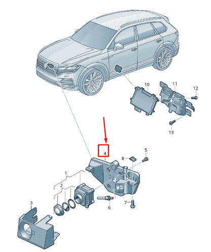 NEW VW TOUAREG CR NIGHT-VISION SYSTEM CAMERA BRACKET 760980561A ORIGINAL