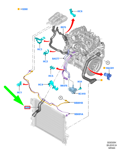 new ford focus mk3 c346 cooling system radiator hose assy 2143282 original