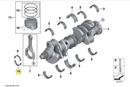 NEW BMW M5 F90 CRANKSHAFT MAIN BEARING 11248094853 ORIGINAL
