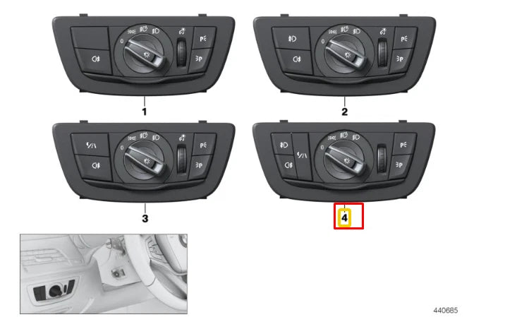 NEW BMW 7 G11 G12 HEADLIGHT SWITCH CONTROL UNIT 61319472982 9472982 ORIGINAL