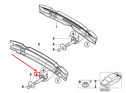 NEW BMW 3 E46 REAR LEFT BUMPER SHOCK 51128195327 8195327 ORIGINAL