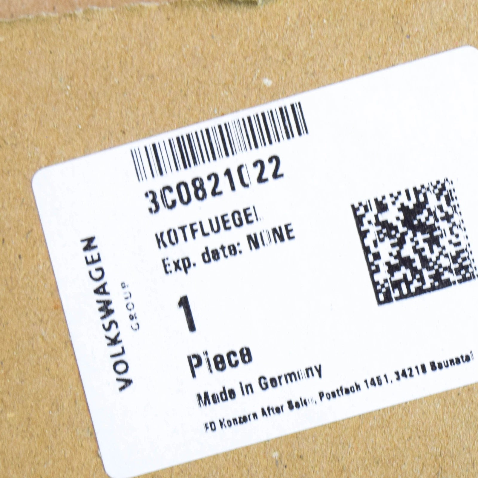 NEW VW PASSAT B6 3C FRONT RIGHT FENDER 3C0821022 ORIGINAL