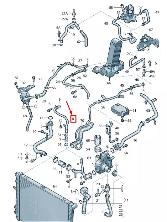 NEW AUDI Q7 4L ENGINE COOLANT PIPE 057121083S