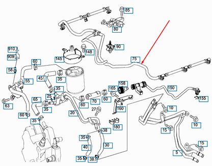 NEW MERCEDES-BENZ SPRINTER 906 FUEL INJECTOR RETURN HOSE A6420707532 ORIGINAL