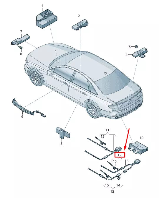 NEW AUDI A8 4N TAILGATE OPENING SENSOR LINE 4N0962239A