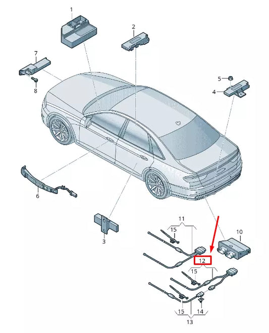 NEW AUDI A8 4N TAILGATE OPENING SENSOR LINE 4N0962239A