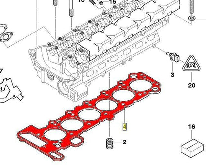 new bmw z4 e85 cylinder head gasket 11127501304 7501304 2.5 petrol original