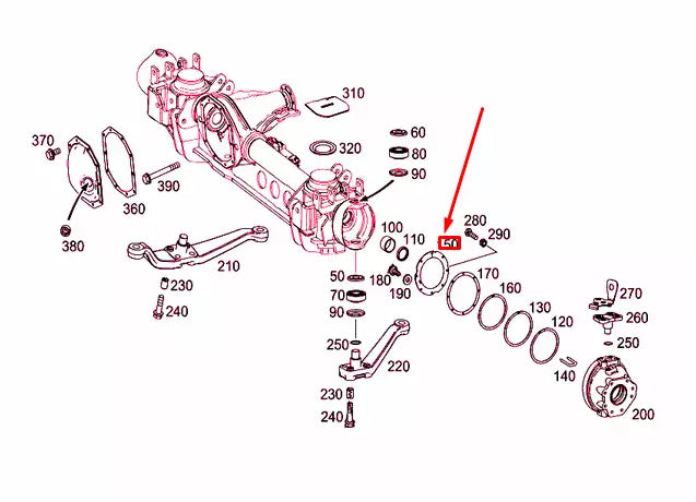 NEW MB G W461 FRONT AXLE HOUSING OUTSIDE RETAINING RING LHD A4633350058 ORIGINAL