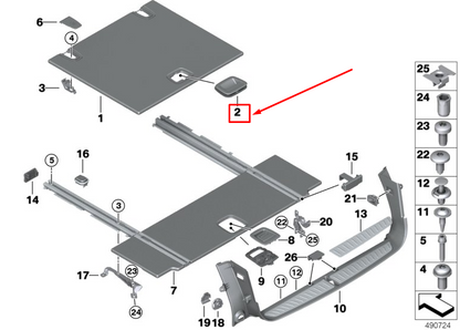 new bmw 5 touring g31 floor luggage compartment handle 51477951954 original